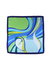 Blue scarf in WAVES printed silk